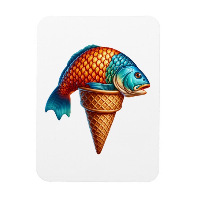 Roligt Fiske Creamy Cone Magnet (Vertikal)