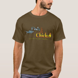 Roligt fiske för fisk och för chickar t shirt