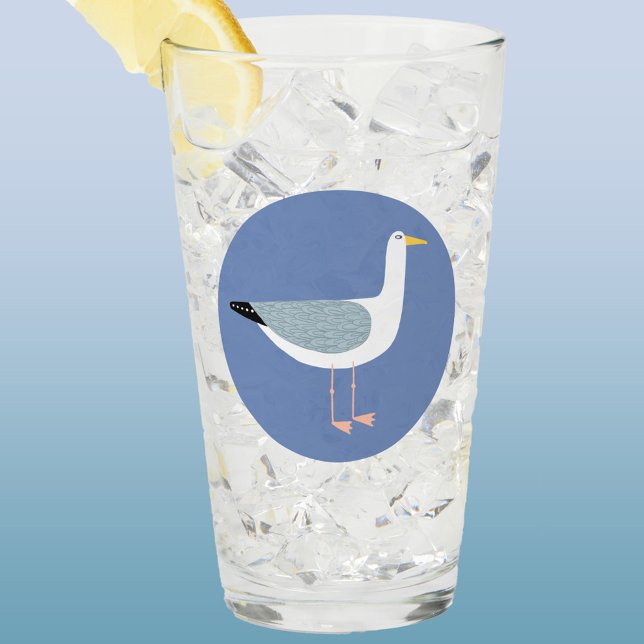 Roligt Fiskmås Glaskopp (Fun seagull glass tumbler)