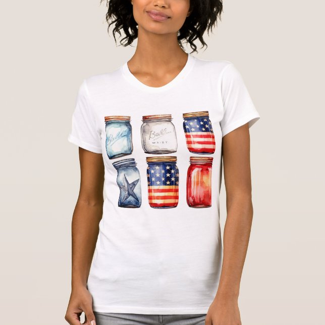 Roligt Fjärde juli Patriotic T-Shirt (Framsida)