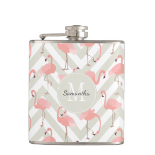 Roligt Flamingo Pattern med Monogram Fickplunta
