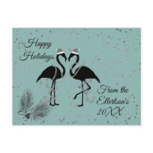 Roligt Flamingos Jul Glittery Stars