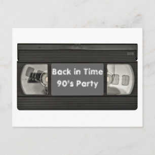 Roligt Flash Back VHS Party Inbjudan Vykort