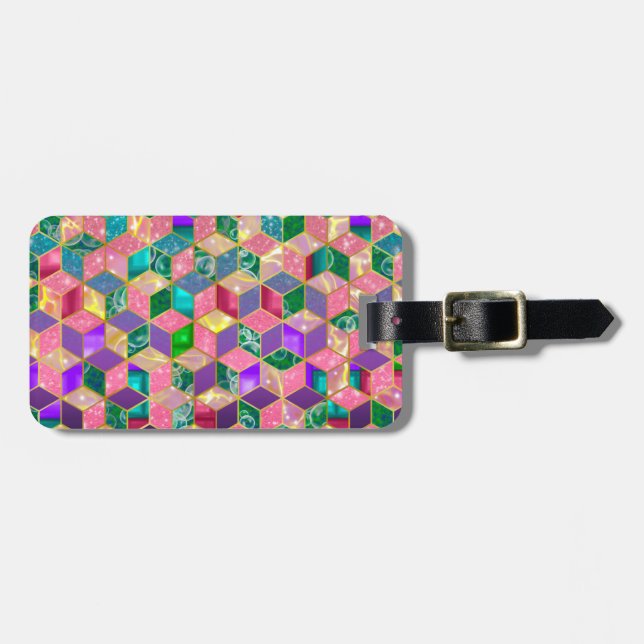 Roligt flerblandad diagonalformad hexagon bagagebricka (Horisontell Framsida)