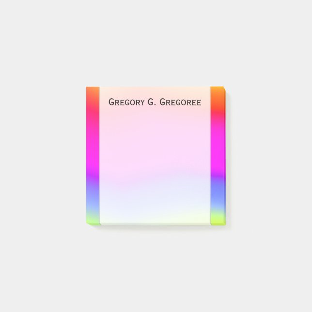 Roligt Flerfärgat regnbågsliknande Mönster; anpass Post-it Block (Framsida)