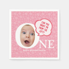 Roligt Flicka Photo Collage Personaliz Pappersservett