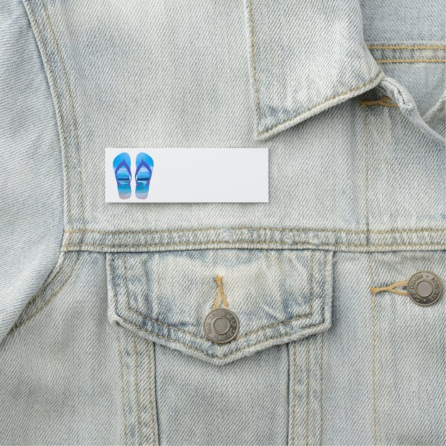 Roligt Flinflip flops med Beach Scene Namnbricka (På plats)