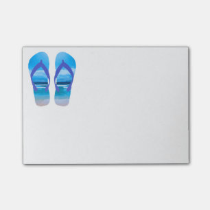 Roligt Flinflip flops Sommarkonst för vaccinering Post-it Block