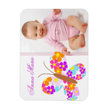 Roligt "Flower Butterfly" Baby-meddelande