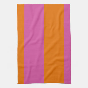 Roligt Flowers rand rosa orange Tea Towel Kökshandduk