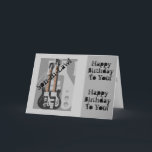 Roligt, födelsedag hälsning för en svärson, gitarr kort<br><div class="desc">En gitarr på grått-redot som vill att en rockare svärson ska få en lycklig högtid. Min ädla sinne Hälsning.</div>