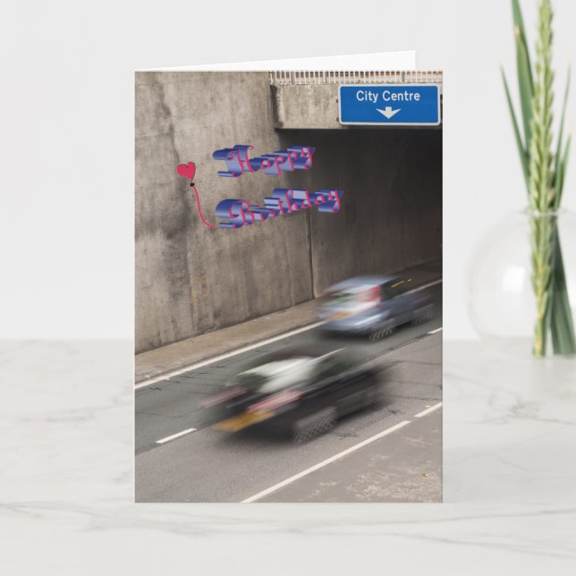 Roligt födelsedagkort kort (Framsida)