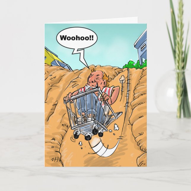 Roligt födelsedagönskemål - ösregna listar kort (Framsida)