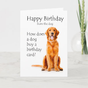 Roligt Födelsedags Humor för Golden Retriever Kort