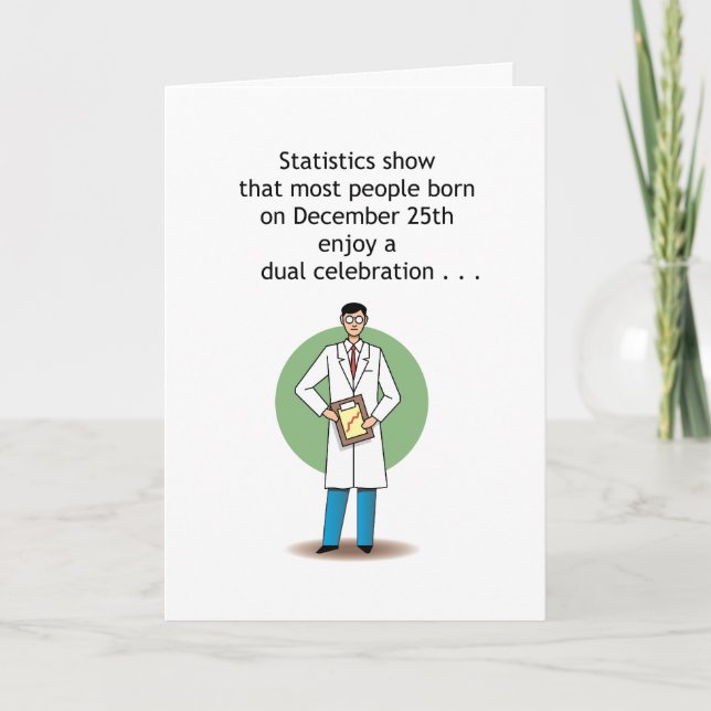 Roligt födelsedags kort 25 december (Framsida)