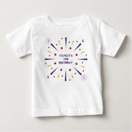 Roligt Födelsedagsfest med färgstark stjärna T Shirt