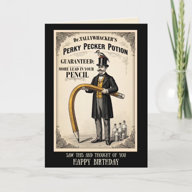 Roligt födelsedagskort från den viktorianska eran kort (Framsida)