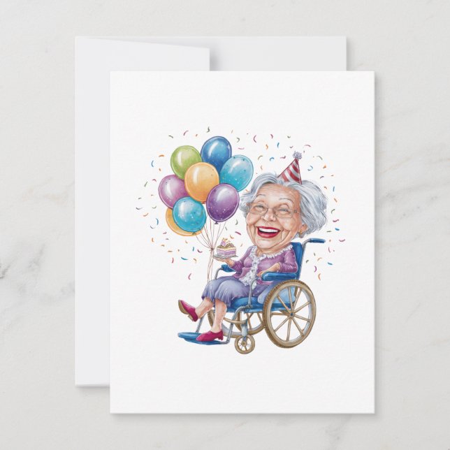 Roligt födelsedagspresent till mormor för äldre fa (Framsida)
