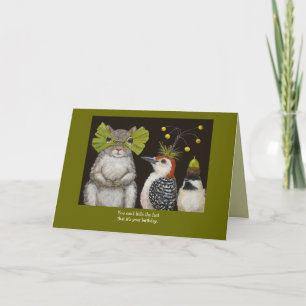 roligt födelsekort för fågel/djur kort