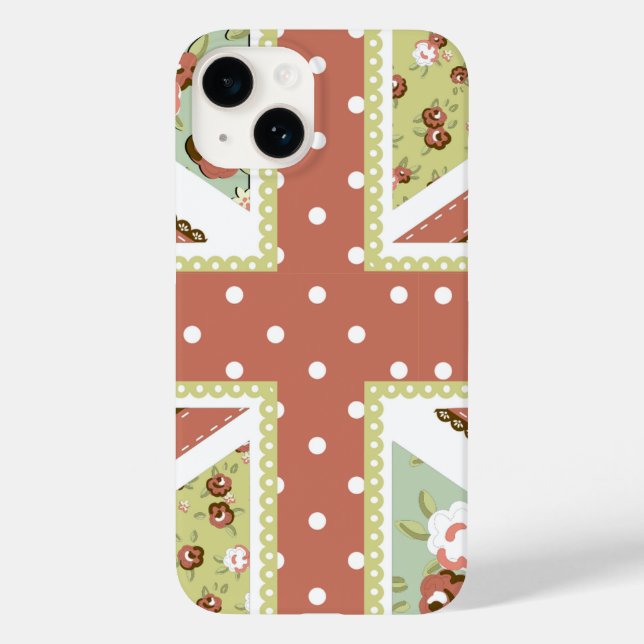 Roligt Folk Quilt British Union Jack Flowers  (Baksida)