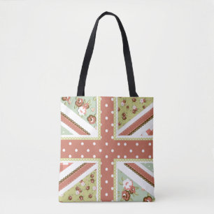 Roligt Folk Quilt British Union Jack Flowers Tygkasse