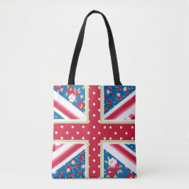 Roligt Folk Quilt British Union Jack Flowers Tygkasse