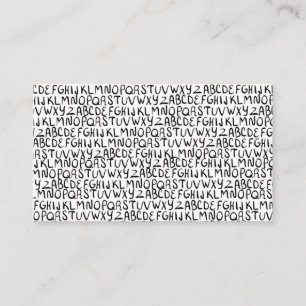 Roligt font mönster - hand plockade font writer ca visitkort