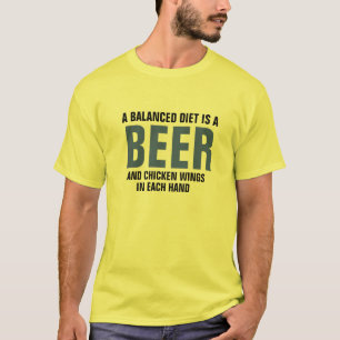 Roligt Food Tee, Beer & Chicken Vingar Balanced Di T Shirt
