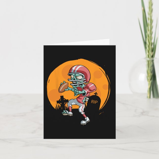 Roligt Football Zombie Player Halloween Football S Kort (Framsida)