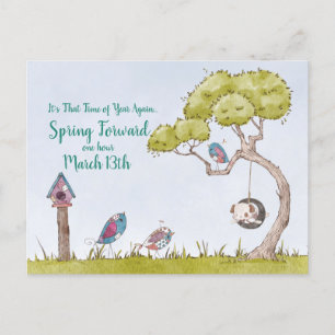 Roligt för ändring av sommartid vykort