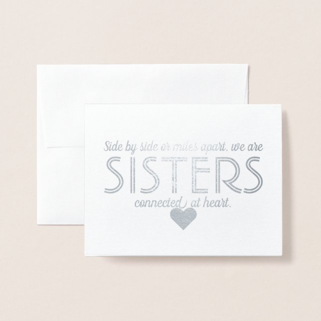 Roligt för anslutna systrar, Bridesmaid eller Maid Folierat Kort (Framsida med kuvert)