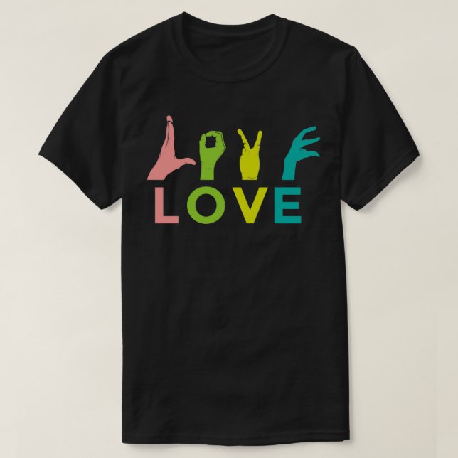 ROLIGT för ASL-klassens teckenspråk Hälsosam Valen T Shirt (Design framsida)