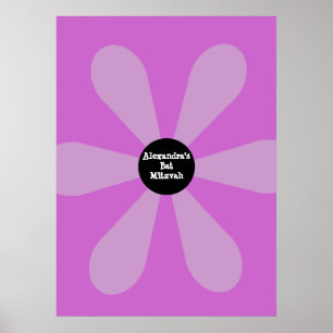 Roligt för bat mitzvah inloggning, lägre Rosa Poster