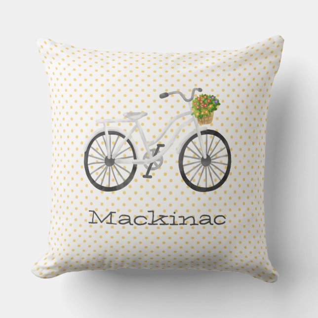 Roligt för bicykelfamiljens återförening Årsblommo Kudde (Framsida)