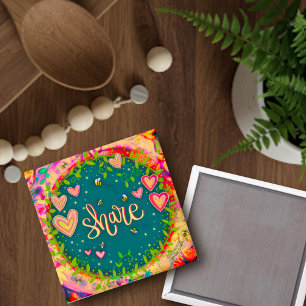 Roligt för Blommigt av Cute inspirational  Hearear Magnet