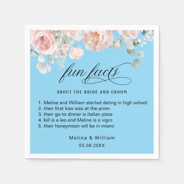 Roligt för Blommigt av  Rosa i Bröllop Pappersservett (Framsidan)