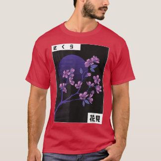 Roligt för Cherry Blommar Vaporwave Coola Retro Te T Shirt