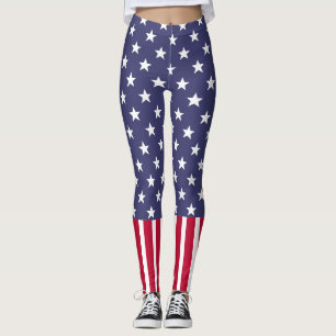 roligt för coolan USA flagga i rött vitt blått Sta Leggings