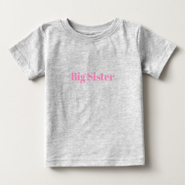 Roligt för eget namn på Big Sister-rosa söt  T Shirt (Framsida)