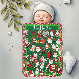 Roligt för färgfull Santa Ho Ho Ho Julvinter-Grönt Bebisfilt