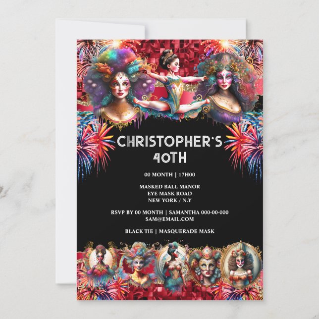 Roligt för festival showmen carnival party cirkust inbjudningar (Framsida)