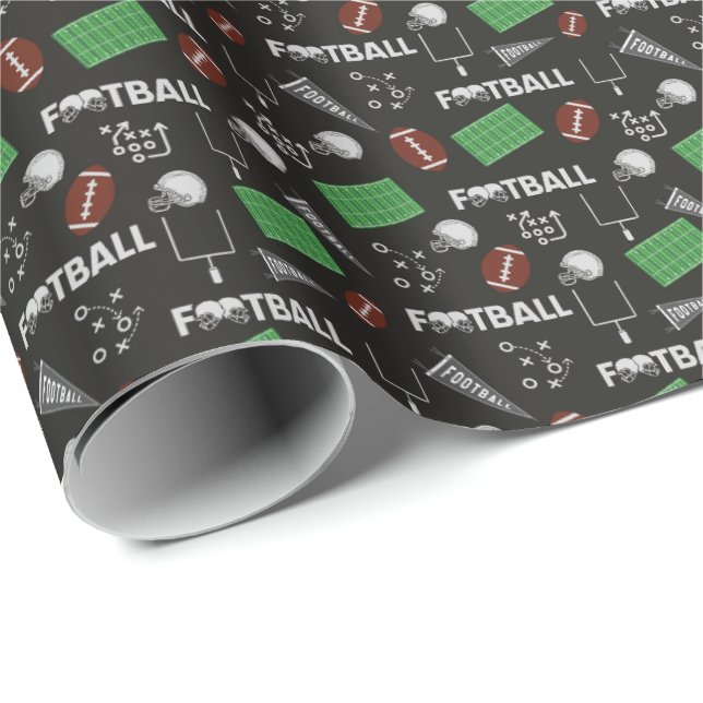 Roligt för fotboll på Black Presentpapper (Rullad Hörn)