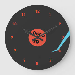 Roligt för Gramophone Record Clock - Retro Disco Stor Klocka