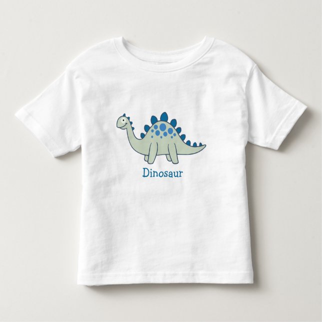 Roligt för Grönt Tecknad Dinosaur Animal Boys Blue T Shirt (Framsida)
