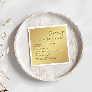 Roligt för guld och svart Facts Newlyweds Bröllop Pappersservett