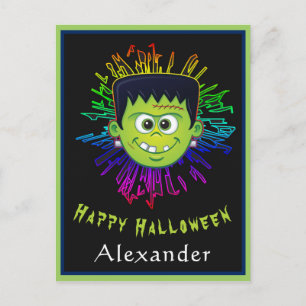 Roligt för happy halloween Child Trick Treat Perso Vykort