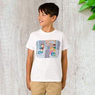 Roligt för jakt och lärande av barn i syningsklass t shirt