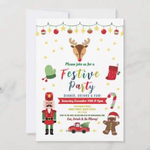 Roligt för julfamiljen i Party - middag Inbjudningar
