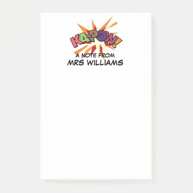 ROLIGT för KA-POW-Personlig Färgfull Tecknad Bok Post-it Block (Framsida)