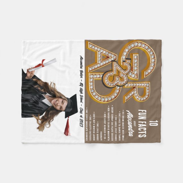 Roligt för kaffe Latte och foto 2023 Grad Studente Fleecefilt (Framsidan (Horisontell))